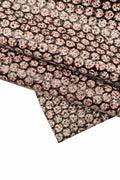 OPTICAL distressed leather hide, geometrical patterned cow leather hide, abstract printed calfskin B14613-ST La Garzarara
