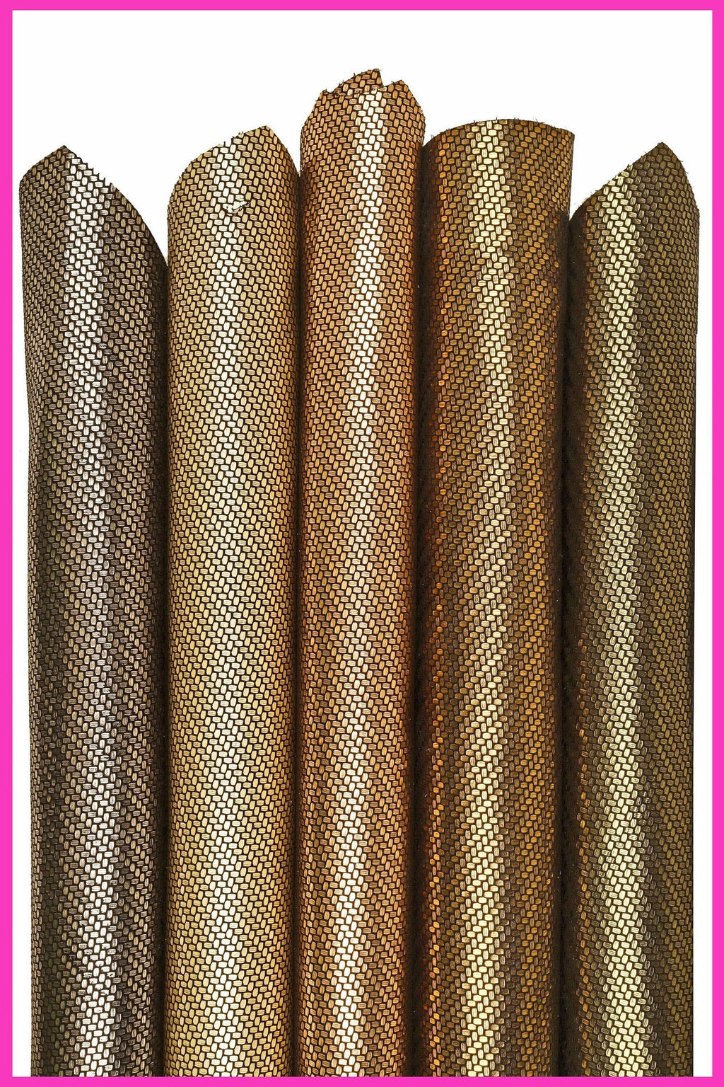 Geometric METALLIC leather skin, light gold, bronze, pink, green, steel textured goatskin, soft printed suede B16150-MT(st) La Garzarara