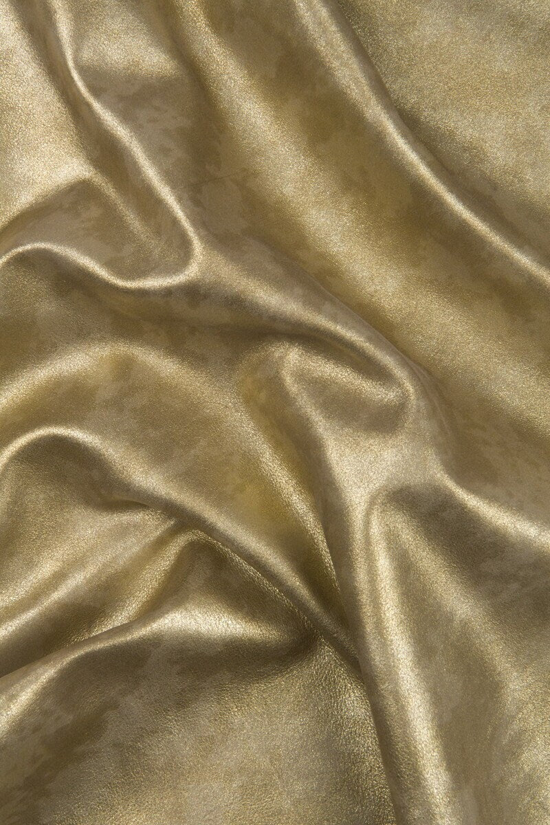 Soft Metallic suede leather skin, aged platinum laminated goat leather hide for fashion accessories B16428-MT(ST)