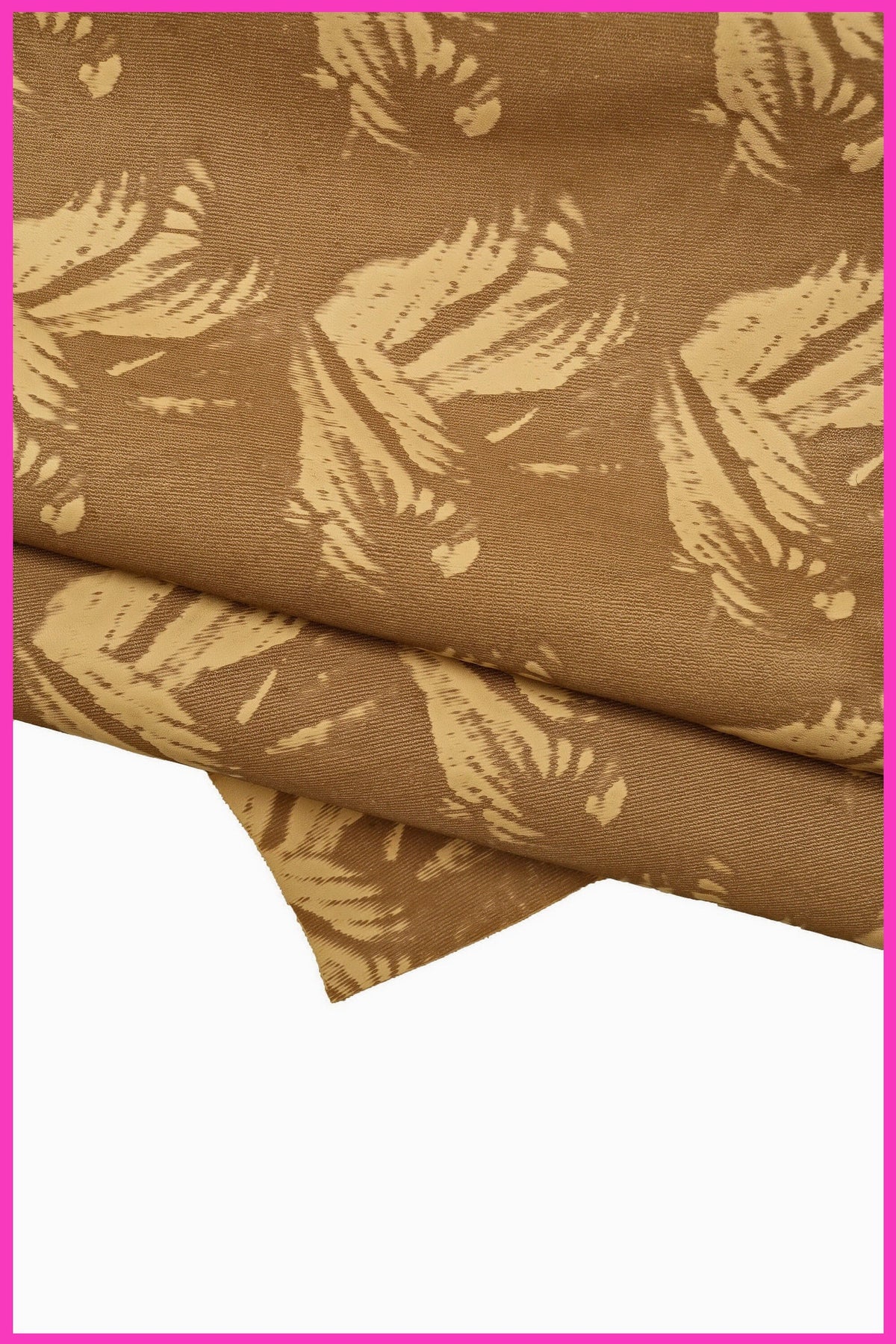 BROWN BEIGE sporty leather hide, vintage printed cowhide, matt calfskin, medium softness B15175-ST La Garzarara