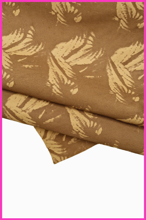 BROWN BEIGE sporty leather hide, vintage printed cowhide, matt calfskin, medium softness B15175-ST La Garzarara