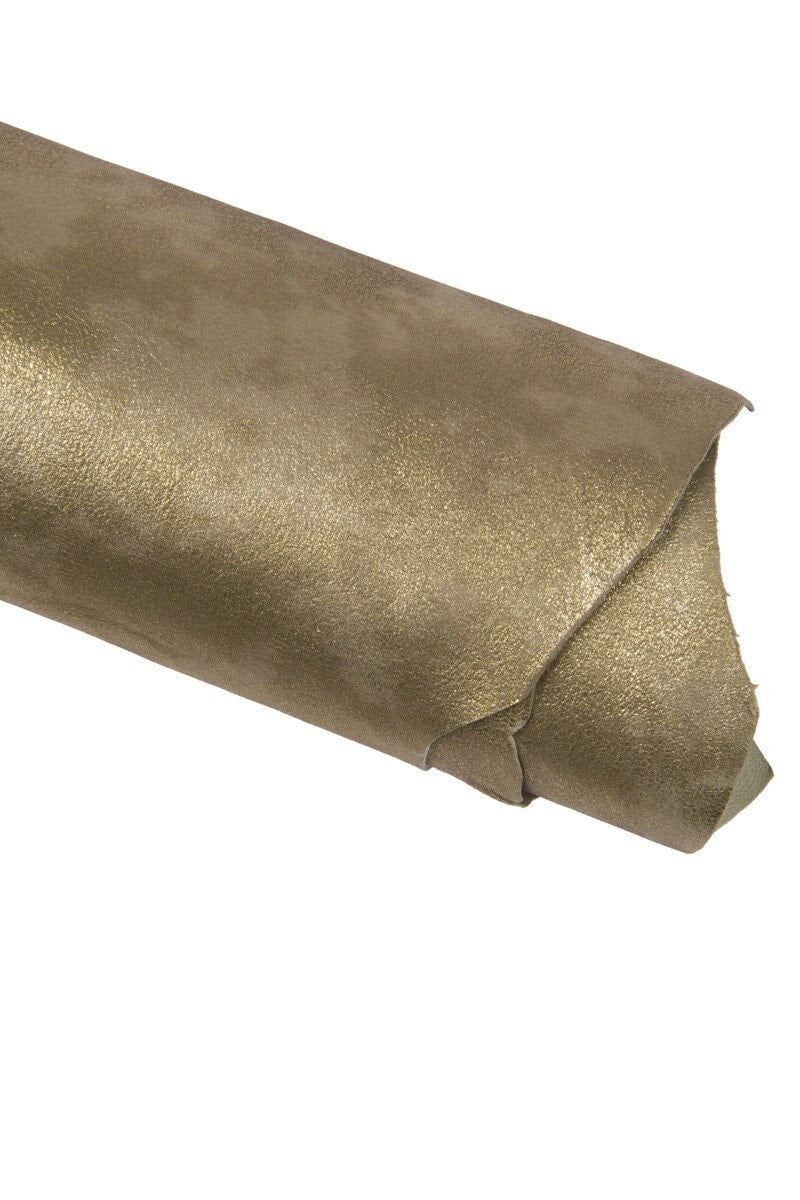 Soft Metallic suede leather skin, aged platinum laminated goat leather hide for fashion accessories B16428-MT(ST)