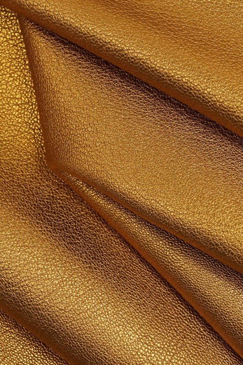 Bronze Metallic Leather Hide, Bronze Gold Nappa Leather, Soft Metallic Leather for Bags & Leathercraft, 0.7 - 0.9 mm B16898-MT La Garzarara