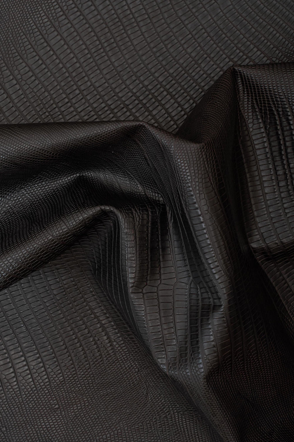 Dark brown LIZARD printed leather hide, tejus pattern on cowhide glossy lizard embossed calfskin B16787-ST La Garzarara