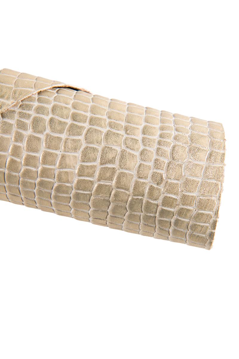 Sand Crocodile Embossed Leather, soft Italian Genuine Croc Hide, Luxury Croc Pattern Leather B16670-MT(st) La Garzarara