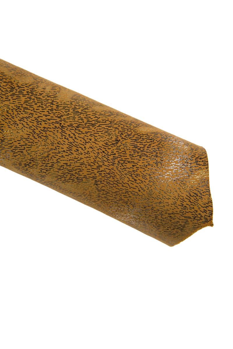 Tan ANIMAL print leather hide, metallic suede goatskin, bright soft hair textured skin B16733-MT(ST) La Garzarara