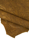 Tan ANIMAL print leather hide, metallic suede goatskin, bright soft hair textured skin B16733-MT(ST) La Garzarara