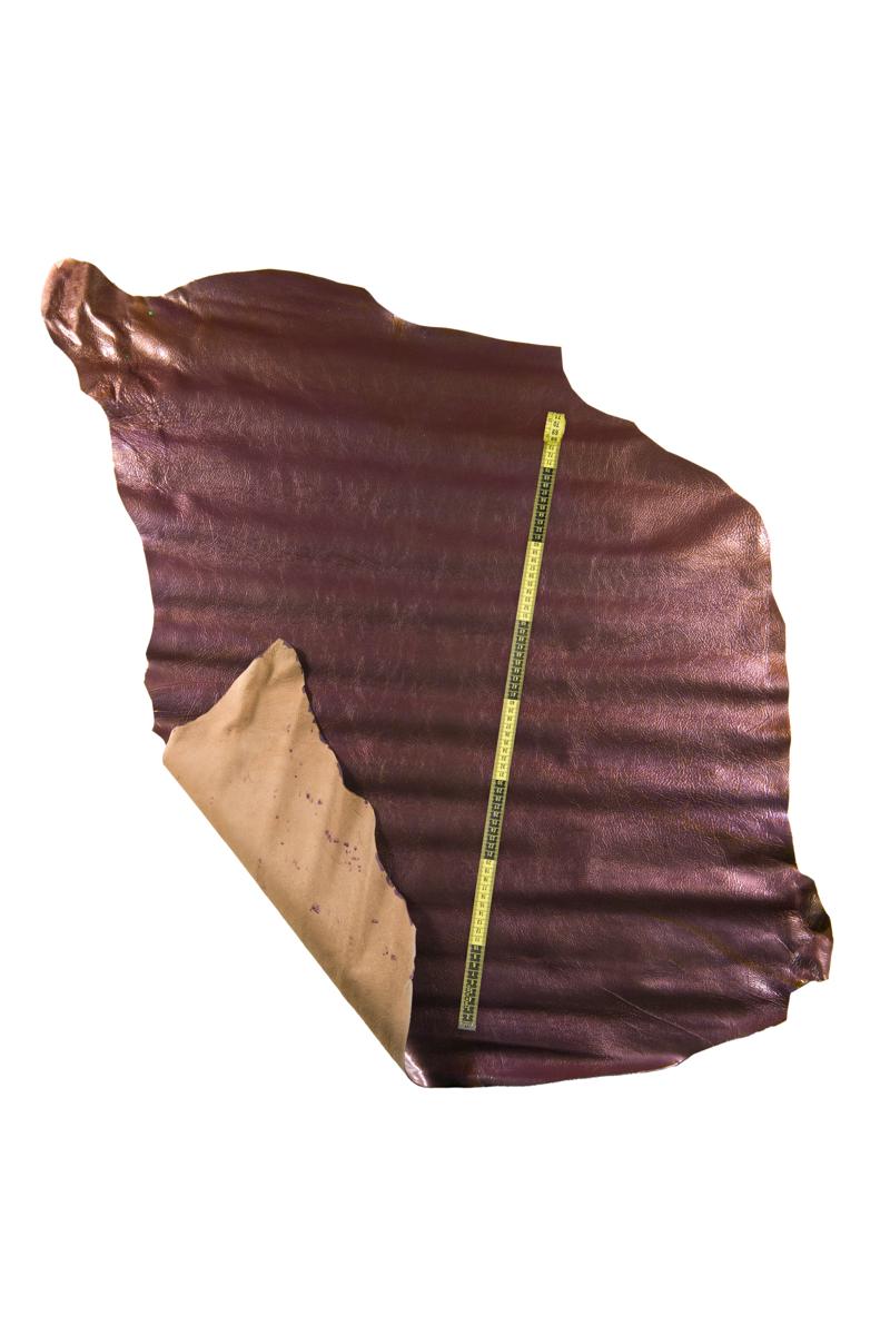 IRIDESCENT soft LEATHER skin, metallic wrinkled patent goatskin, glossy naplack hide, 0.9 -1.1 mm for elegant items B16840-MT La Garzarara