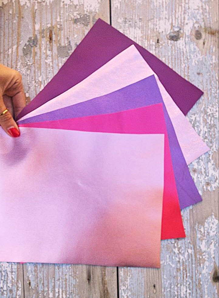 Pink and Purple Leather Scraps, Lilac Fuchsia Offcuts, Color Coordinated Leather Pieces for Crafts 10x8" / 25x20 cm RT255