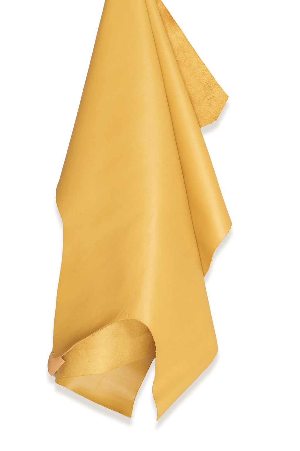 Golden Yellow Semi-Gloss Leather Hide – Soft Full Grain Cowhide, Smooth sunny Calfskin, 1.0-1.2 mm B16467-TU La Garzarara