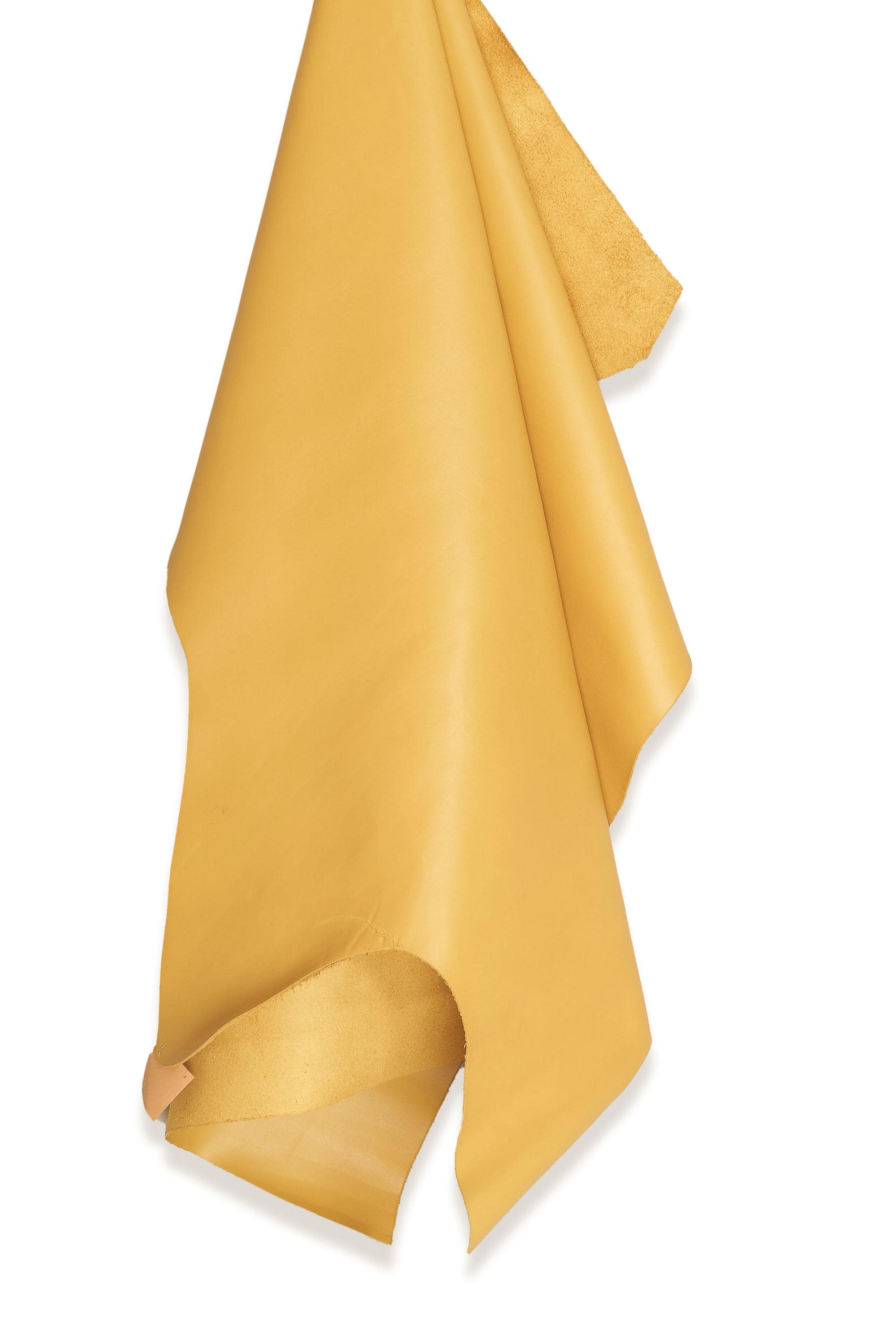 Golden Yellow Semi-Gloss Leather Hide – Soft Full Grain Cowhide, Smooth sunny Calfskin, 1.0-1.2 mm B16467-TU La Garzarara