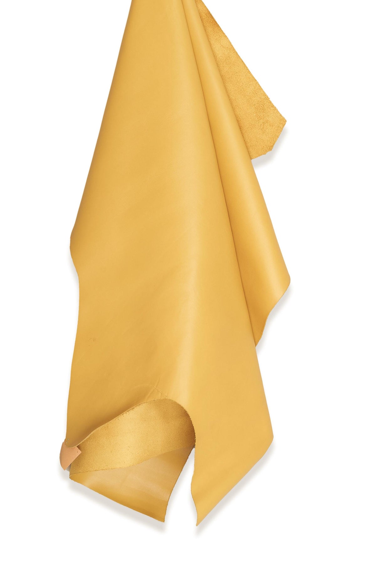 Golden Yellow Semi-Gloss Leather Hide – Soft Full Grain Cowhide, Smooth sunny Calfskin, 1.0-1.2 mm B16467-TU La Garzarara
