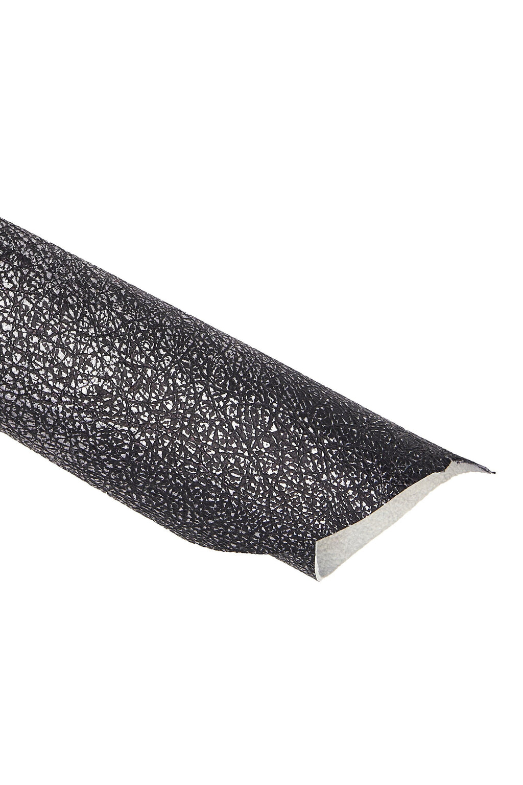 BLACK steelmetal leather skin, wrinkled goatskin, metallic aged distressed hide 0.9 - 1.0 mm B16542-MT(ST) La Garzarara