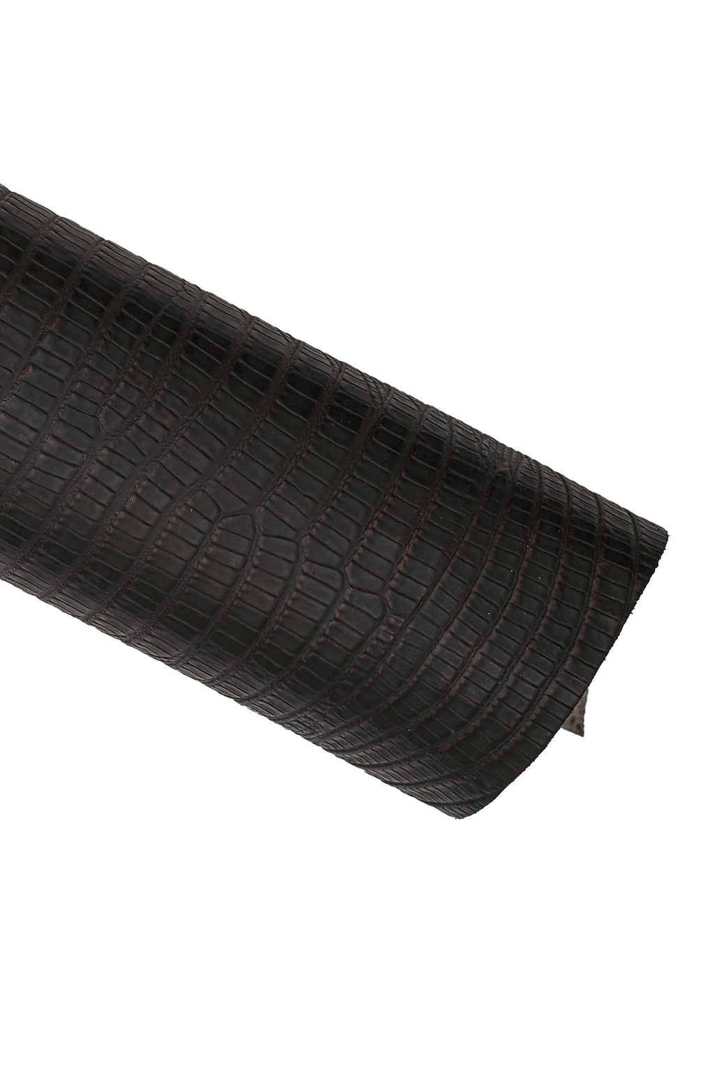 Dark brown LIZARD printed leather hide, tejus pattern on cowhide glossy lizard embossed calfskin B16787-ST La Garzarara