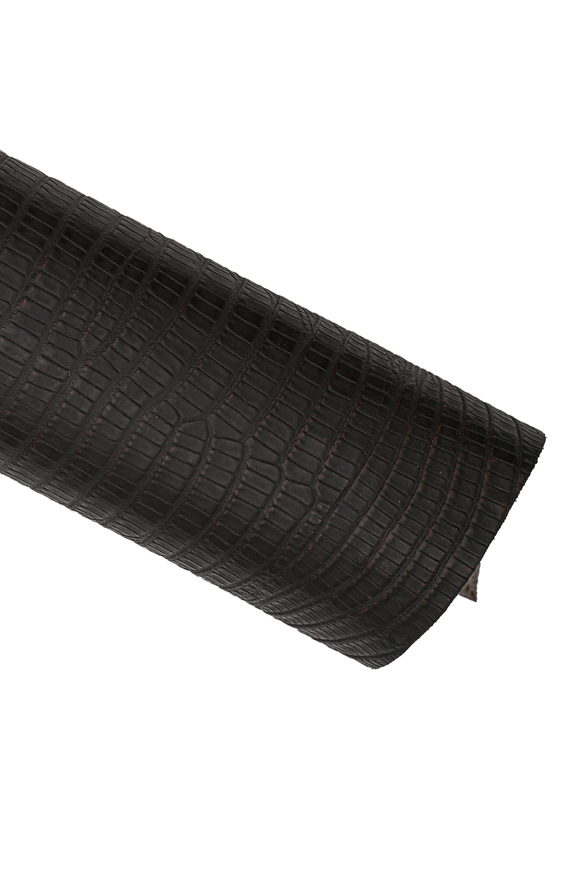 Dark brown LIZARD printed leather hide, tejus pattern on cowhide glossy lizard embossed calfskin B16787-ST La Garzarara