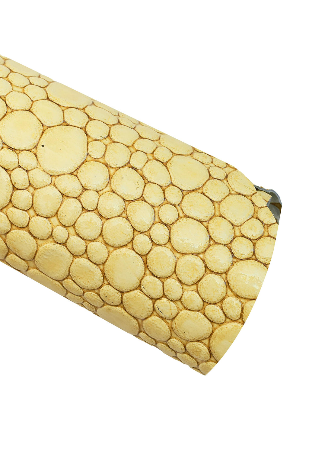 Beige organic stone leather hide large pebble texture, embossed reptile skin macro scale pattern, leather for crafter B16771-ST La Garzarara