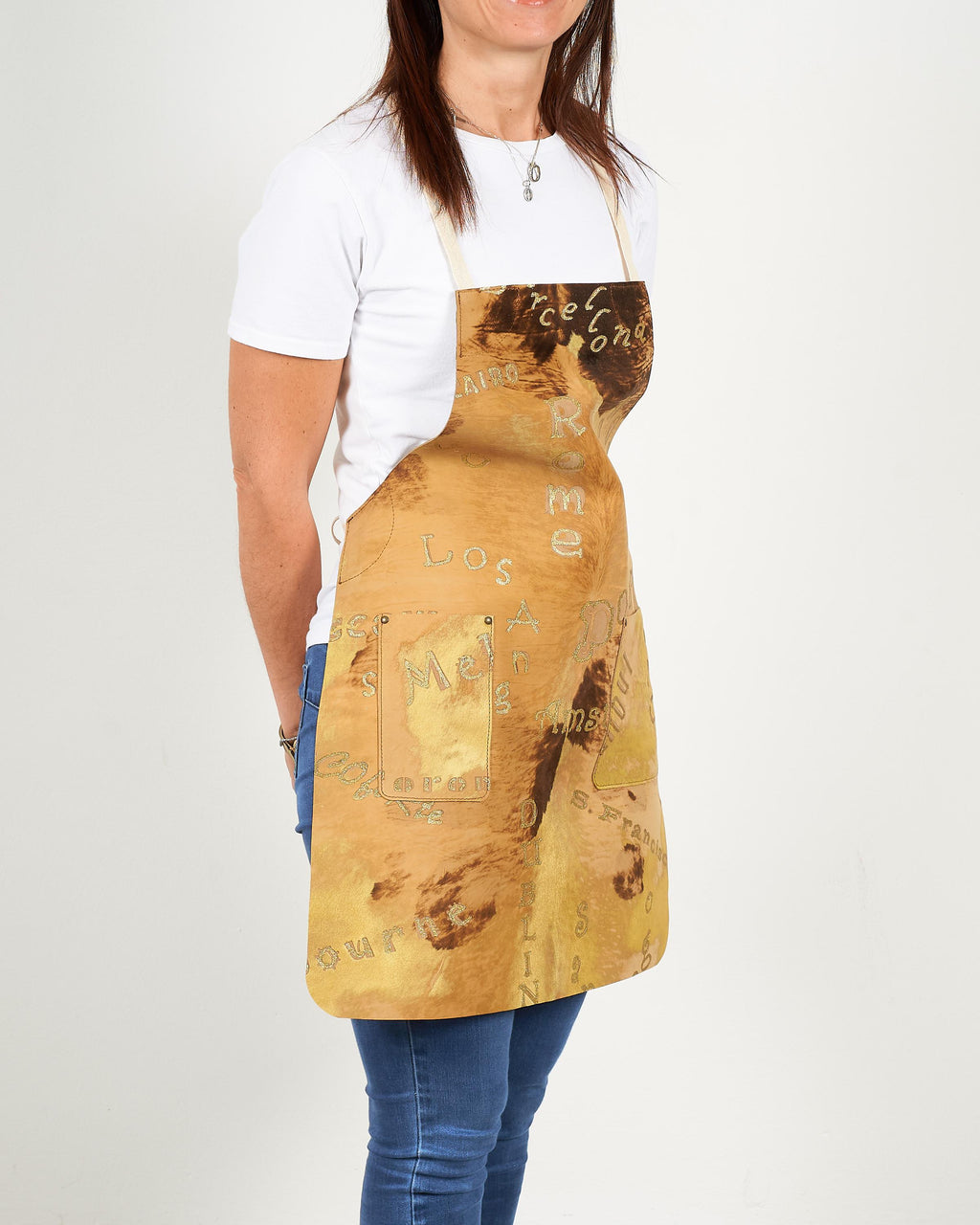 Stylish Unisex Apron in Hair On Leather - Handcrafted Gift Idea