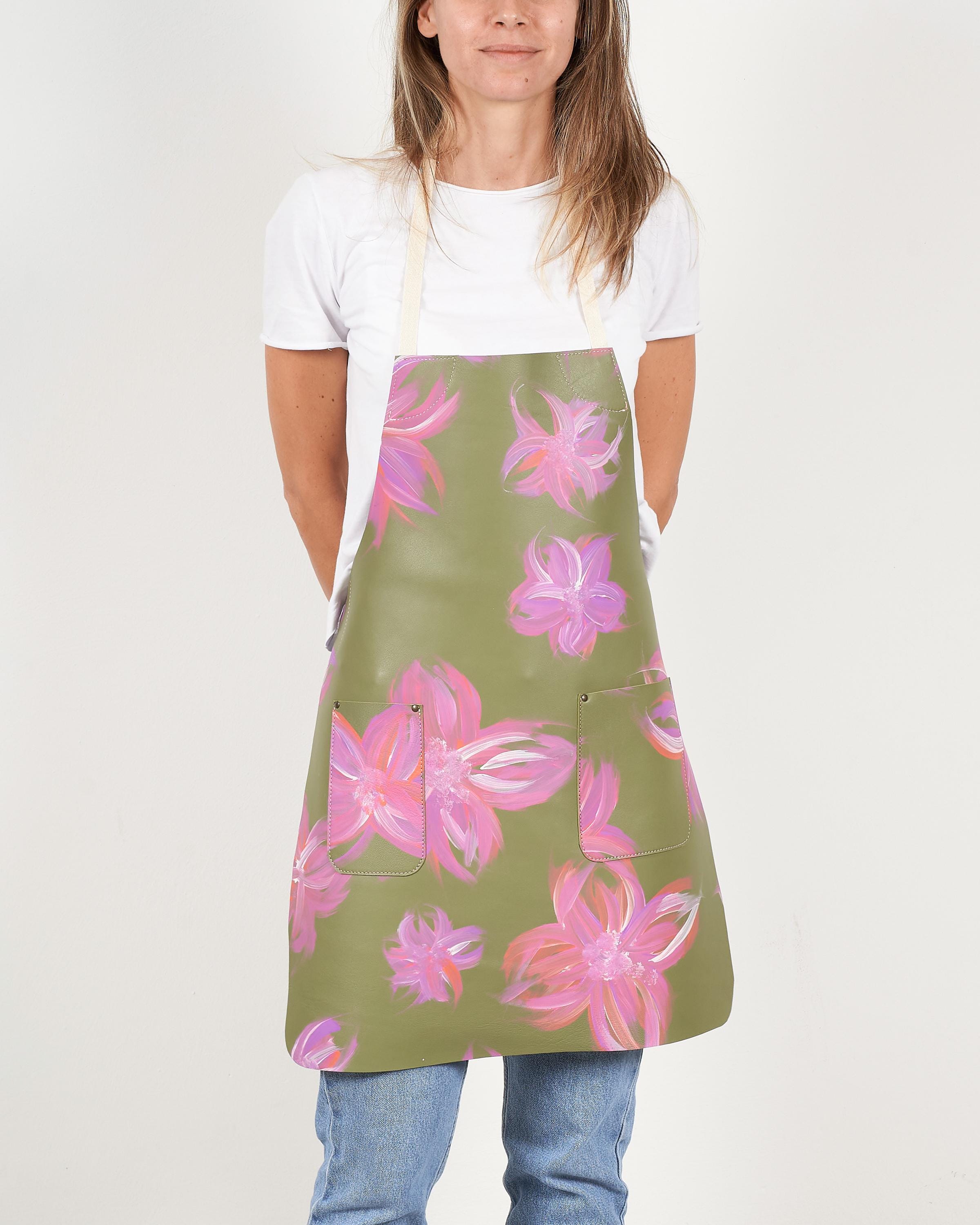 Hand-Painted Leather Apron for Chefs, Artists & Craftsmen - Personalized Workwear