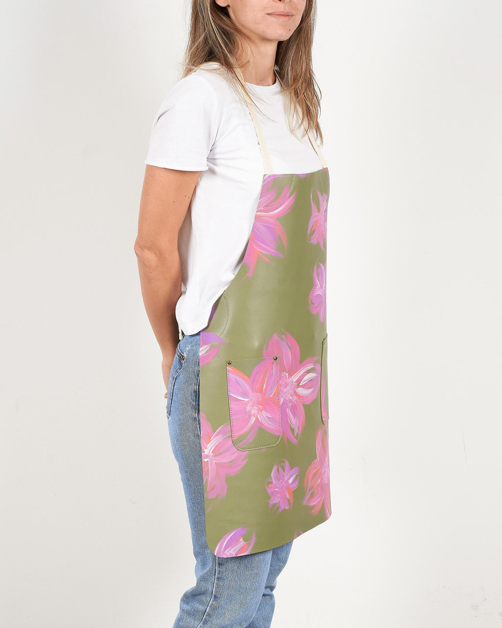 Hand-Painted Leather Apron for Chefs, Artists & Craftsmen - Personalized Workwear
