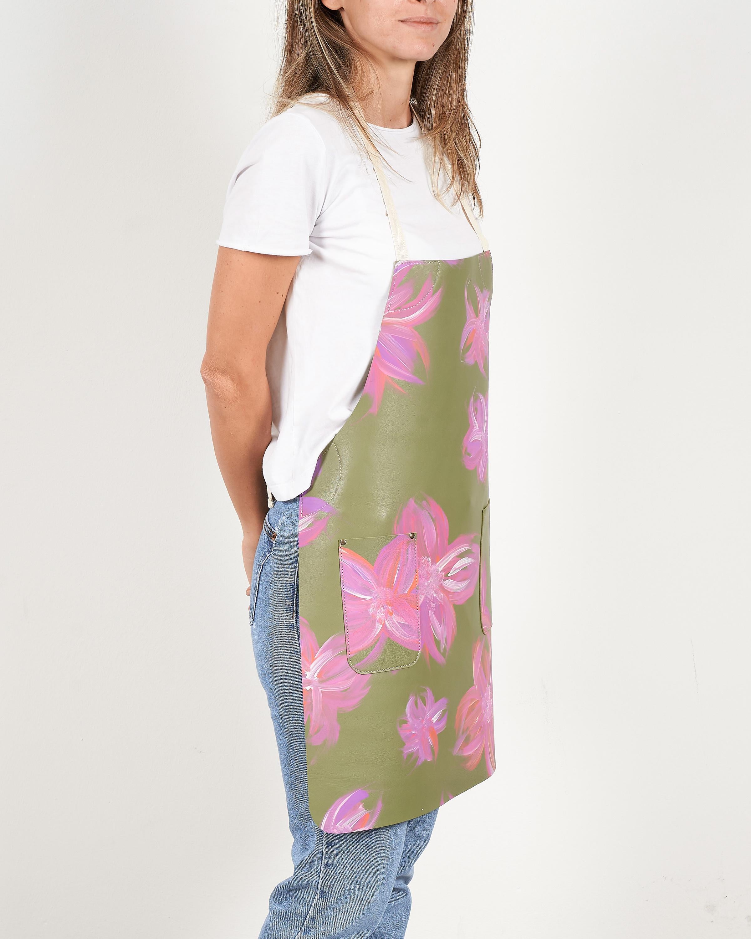 Hand-Painted Leather Apron for Chefs, Artists & Craftsmen - Personalized Workwear