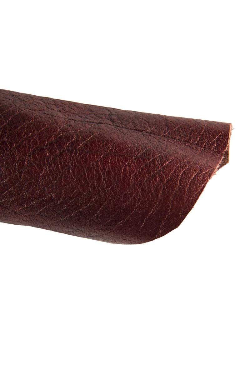 Burgundy AGED leather skin, sponged pebble grain printed goatskin, sporty soft METALLIC hide B16849-VT La Garzarara