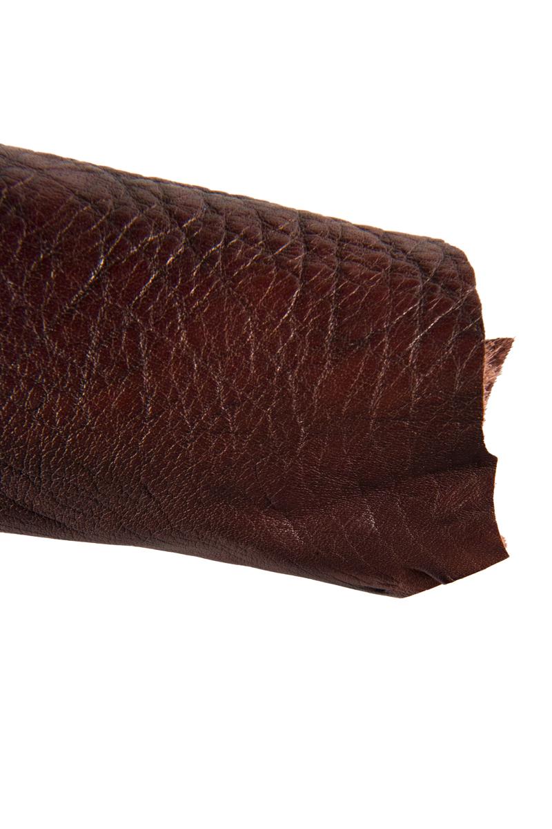 Rust goatskin leather hide, brown vintagetextured goatskin, soft metallic goat, leather material for crafter B16848-VT La Garzarara