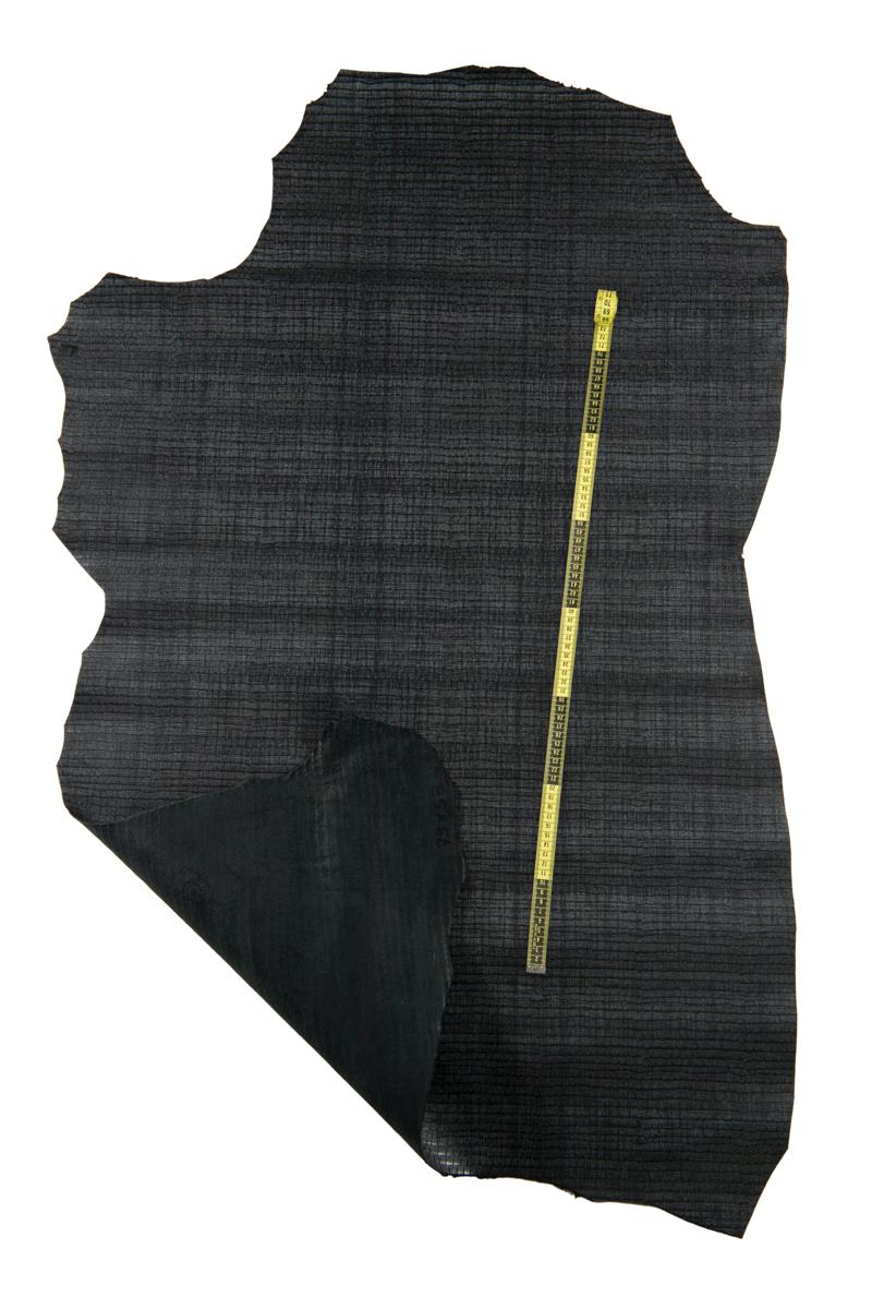 Black crocodile printed leather skin, CROC embossed goatskin, METALLIC carved hide, medium softness B16648-MT(st) La Garzarara