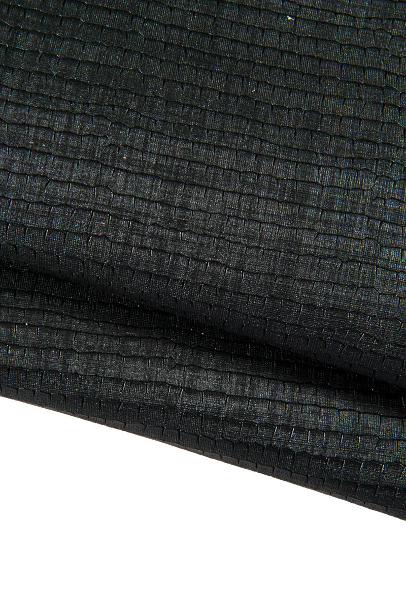 Black crocodile printed leather skin, CROC embossed goatskin, METALLIC carved hide, medium softness B16648-MT(st) La Garzarara