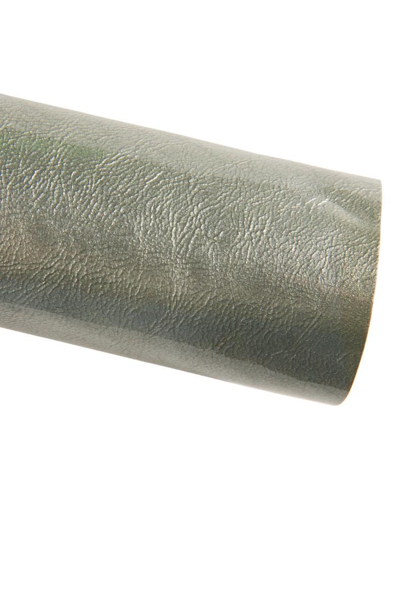 Grey glossy leather skin, naplack PATENT goatskin, silver soft WRINKLED hide 0.9 - 11 mm B16842-TU La Garzarara