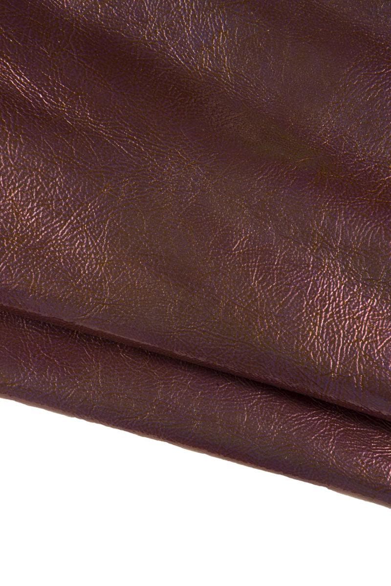 IRIDESCENT soft LEATHER skin, metallic wrinkled patent goatskin, glossy naplack hide, 0.9 -1.1 mm for elegant items B16840-MT La Garzarara