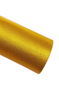 Gold yellow pebble GRAIN printed cowhide, metallic embossed leather skin, soft bright calfskin 1.8 - 2.0 mm B16739-MT La Garzarara