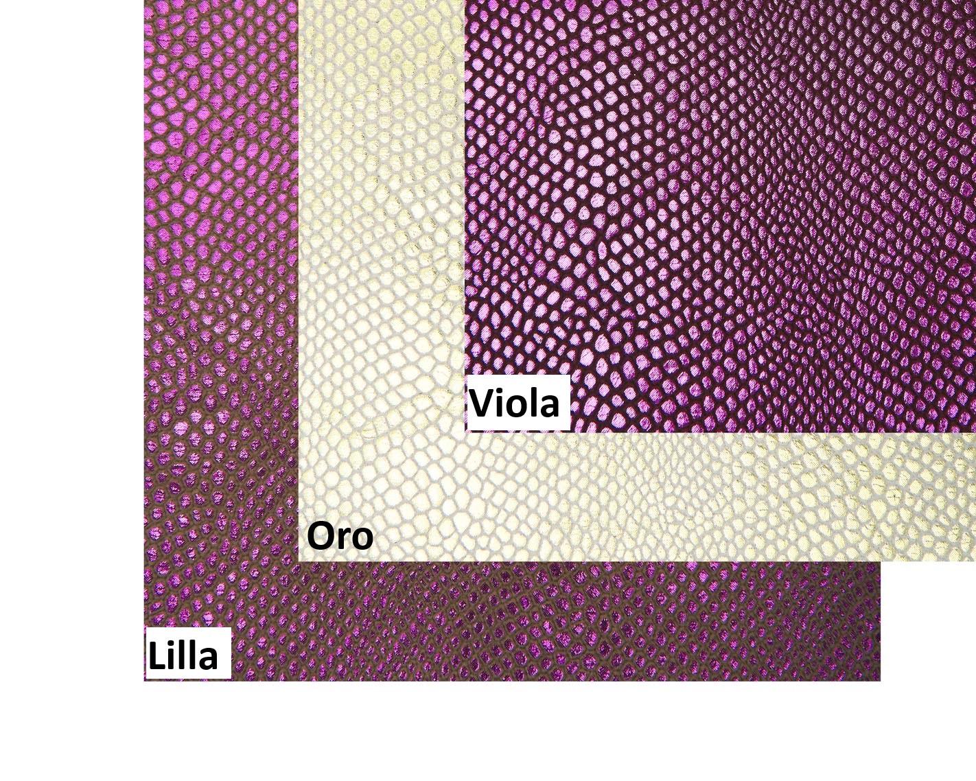 Luxury Metallic Reptile Leather Hide, Purple Lizard Embossed Italian Calfskin, Premium printed skins B16641-ST La Garzarara