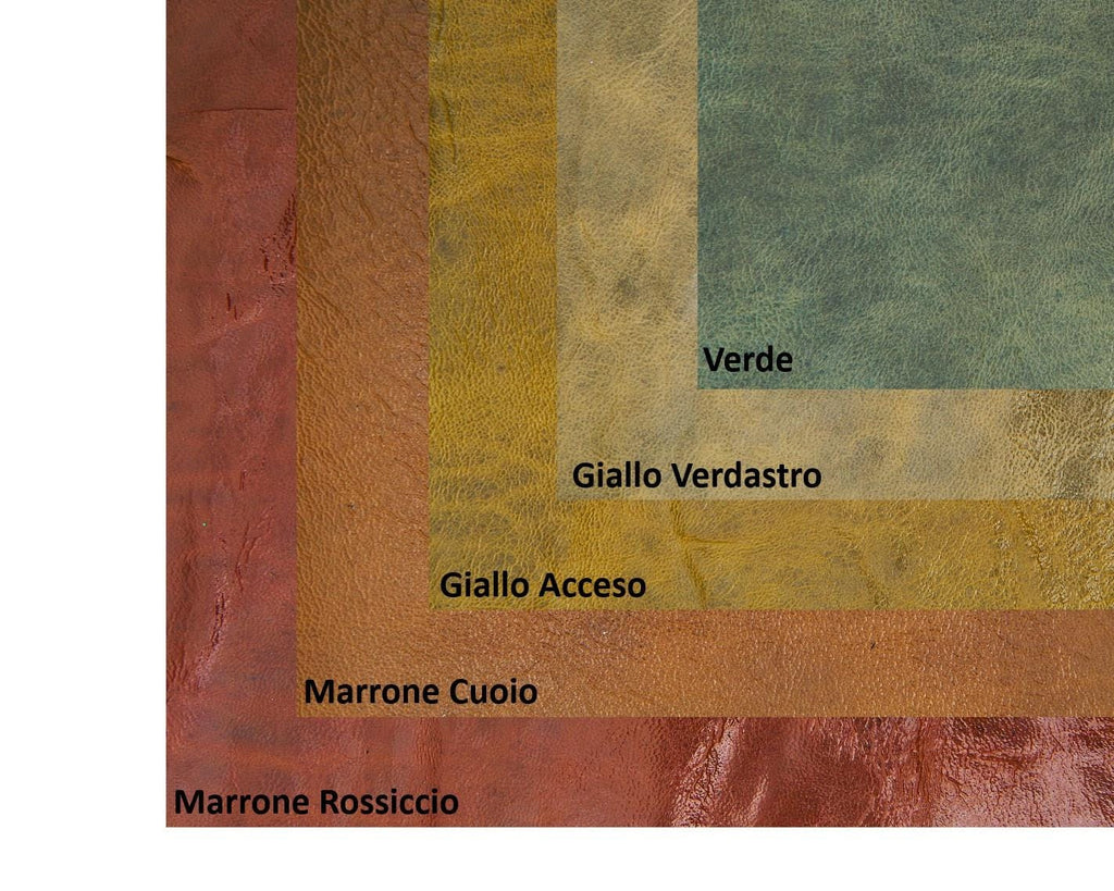 Vintage glossy goat leather skin with pull up effect, soft patinated hide with light dark tone variation B16540-VT La Garzarara