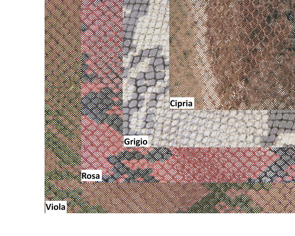 Python Print Leather Hide, Glitter Laminated Snake Skin, Metallic Genuine Leather, Blush Grey Pink Purple, B16666-MT La Garzarara