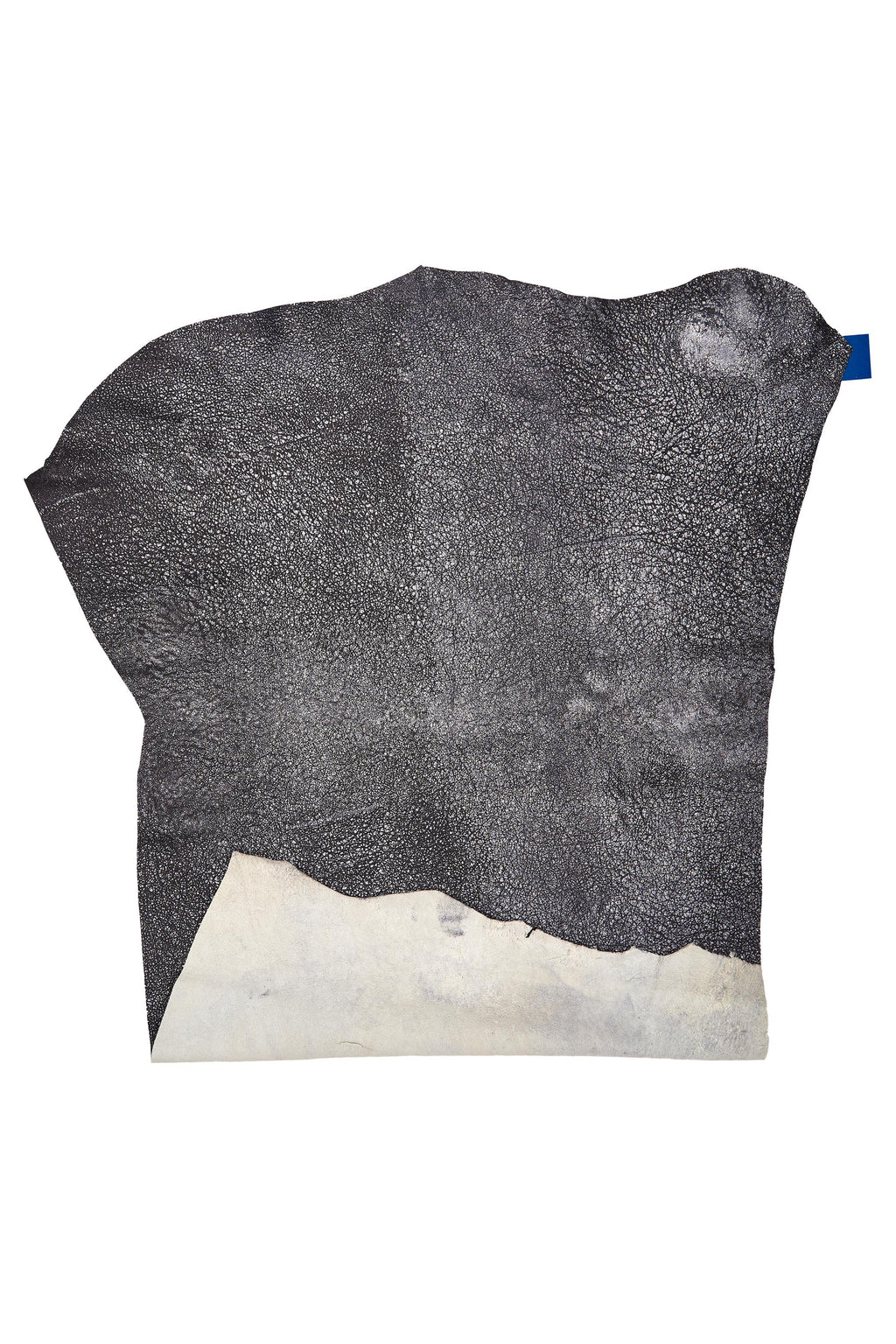 BLACK steelmetal leather skin, wrinkled goatskin, metallic aged distressed hide 0.9 - 1.0 mm B16542-MT(ST) La Garzarara