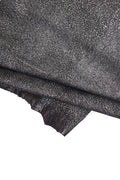 BLACK steelmetal leather skin, wrinkled goatskin, metallic aged distressed hide 0.9 - 1.0 mm B16542-MT(ST) La Garzarara