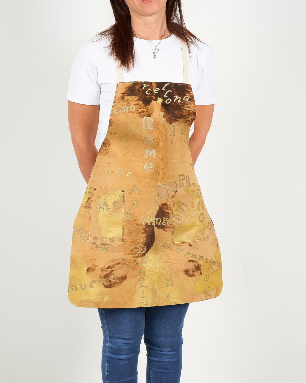 Stylish Unisex Apron in Hair On Leather - Handcrafted Gift Idea