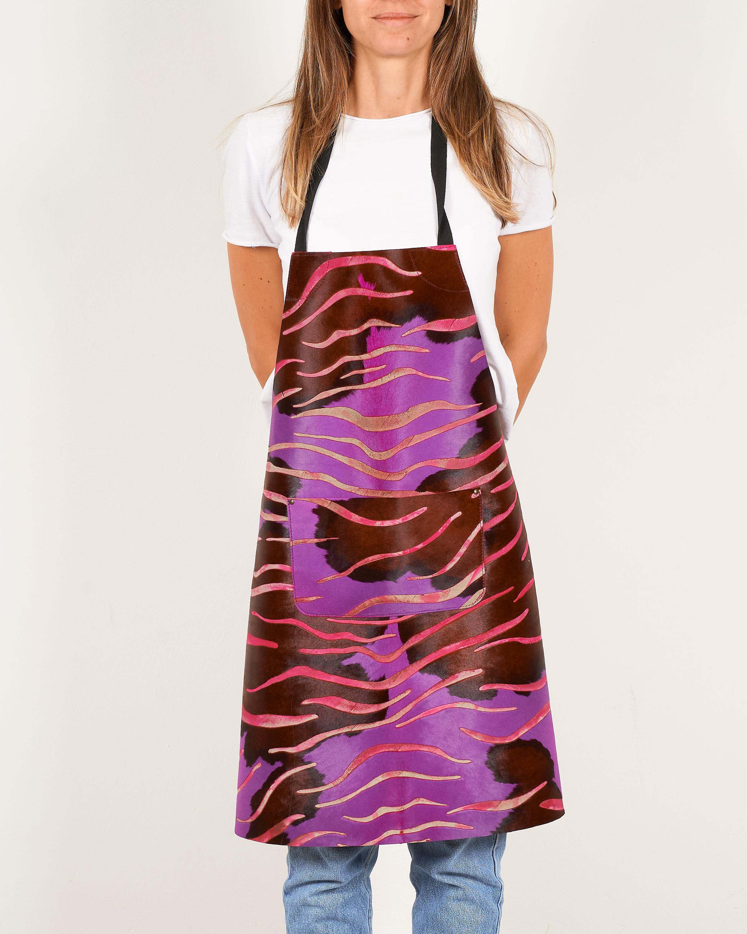 Personalized Leather Apron – Hair on leather Workwear for Chefs, Artists & Craftsmen