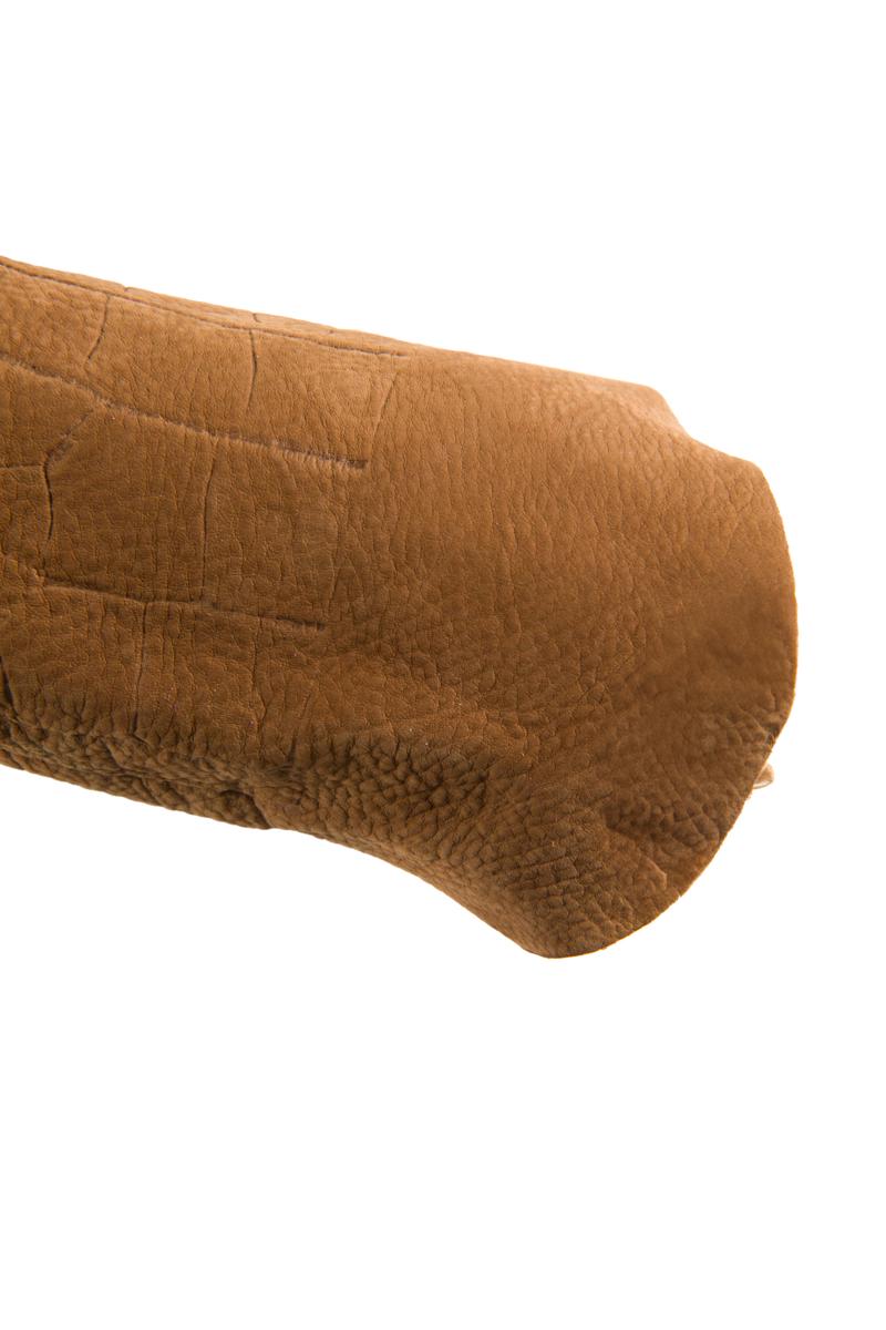 Brown crocodile embossed leather hide, soft goat skin suede 0.6-0.7 mm croc for clothing B16769-ST La Garzarara