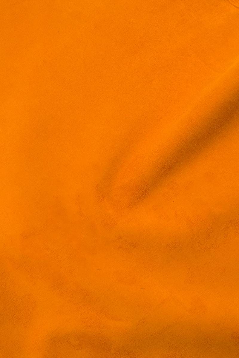 Orange Fine Suede Leather Hide, Genuine Goat Velvet Skin Premium Italian Leather B17069-TU La Garzarara