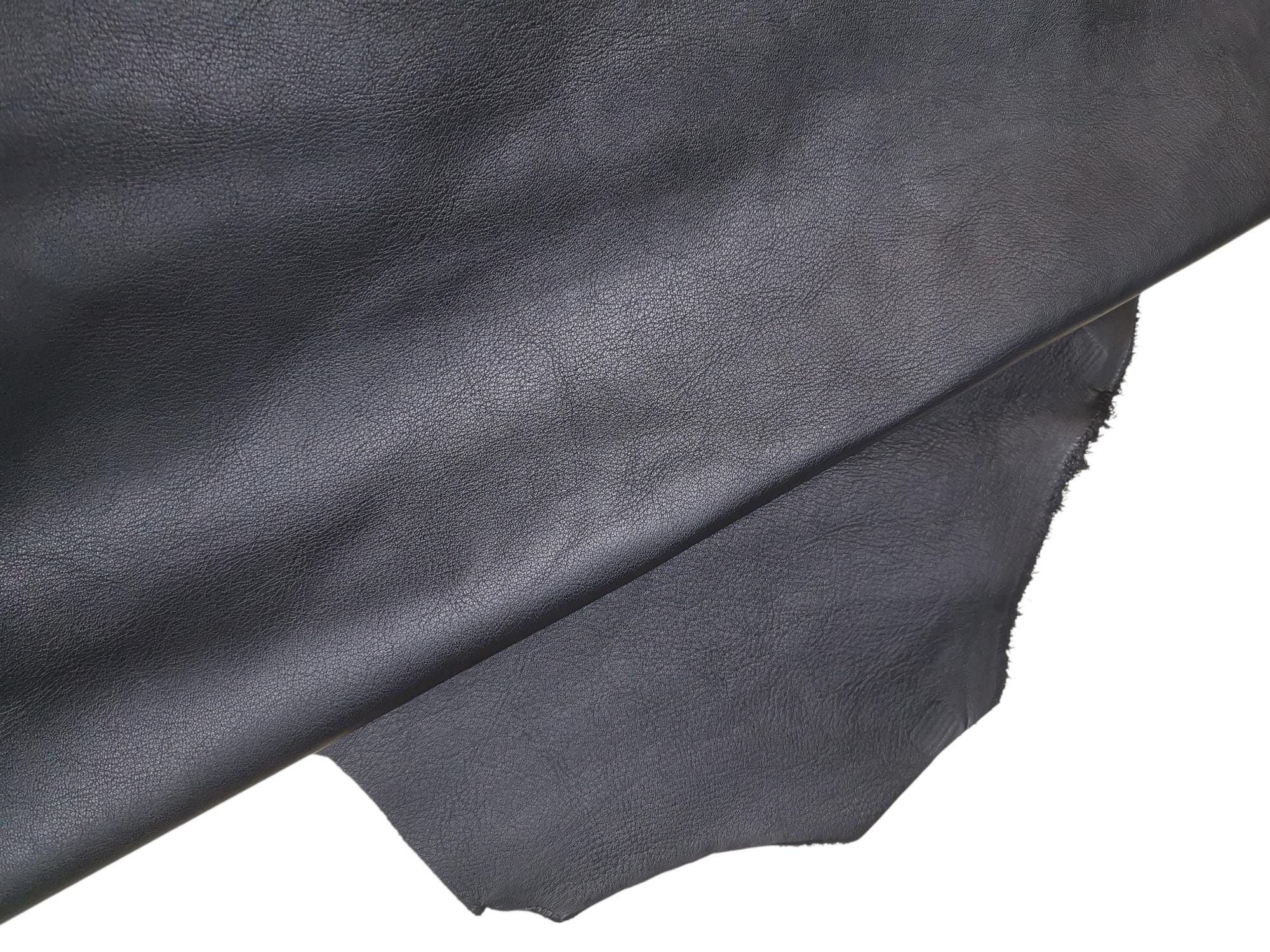 Large Black Pebbled Calf Leather, Whole Cowhide Leather Hide, Full Leather for Upholstery 74 x 61 inches /187 x 155 cm B17209-TB Garzarara