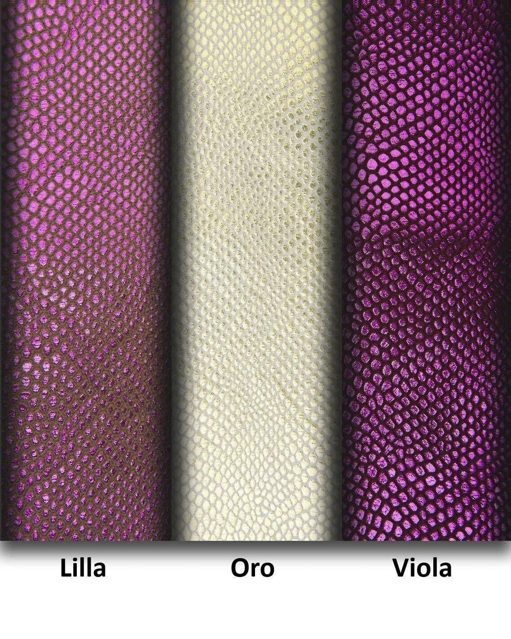 Luxury Metallic Reptile Leather Hide, Purple Lizard Embossed Italian Calfskin, Premium printed skins B16641-ST La Garzarara