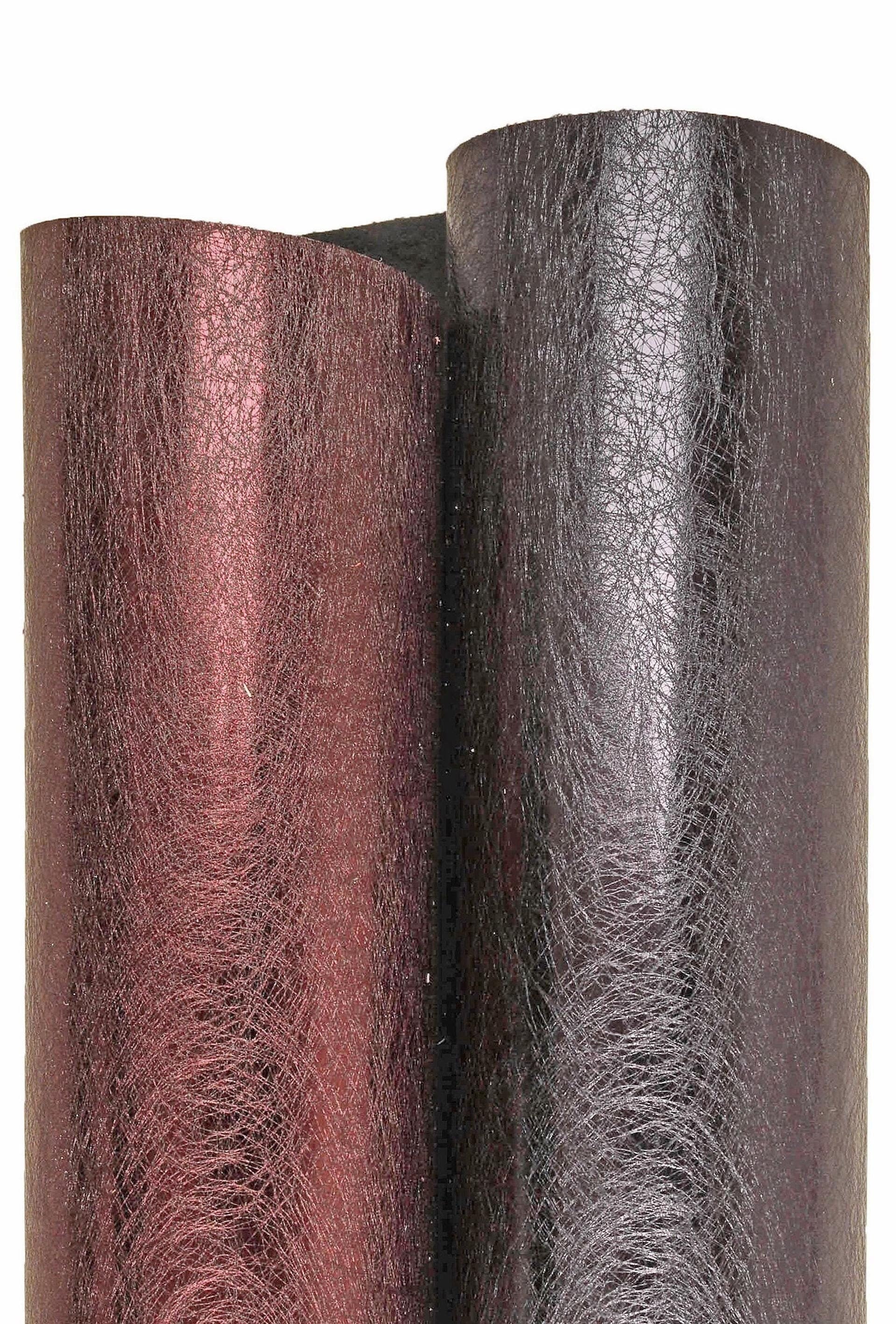 Purple blue METALLIC leather hide, mirror cowhide scratch print, glossy calfskin B16206-MT La Garzarara