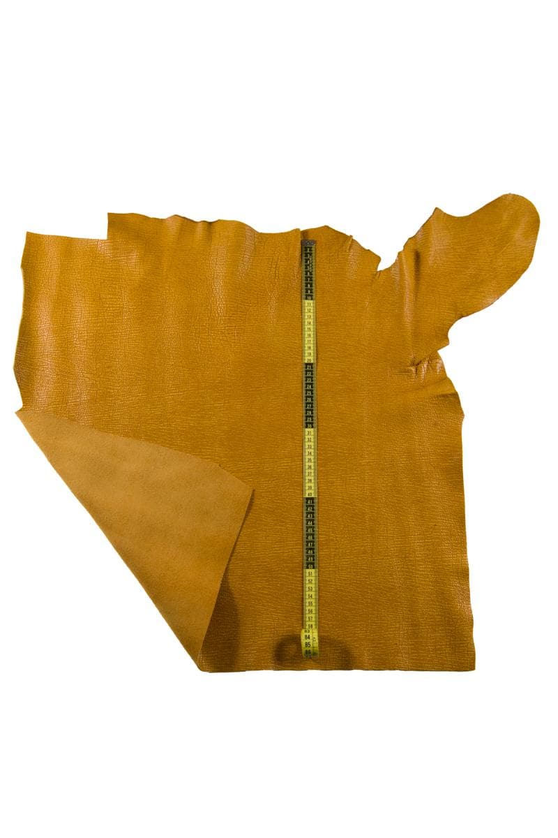 Soft vintage grain calf cognac leather hide, tobacco vintage cowhide, Distressed aged textured leather 1.5–1.7 mm B16983-VT La Garzarara