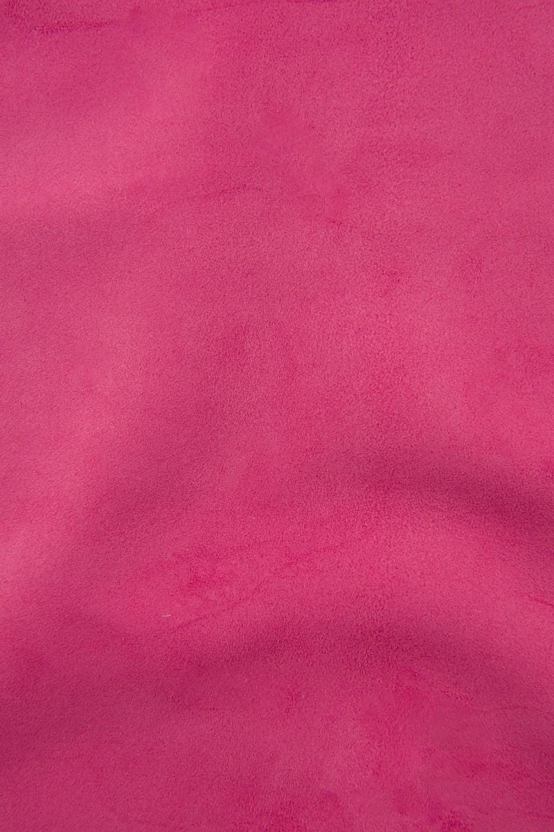 Suede Hot pink leather skin, soft Velvet Finish Premium Italian Goat Leather for Leathercraft B17071-TU La Garzarara