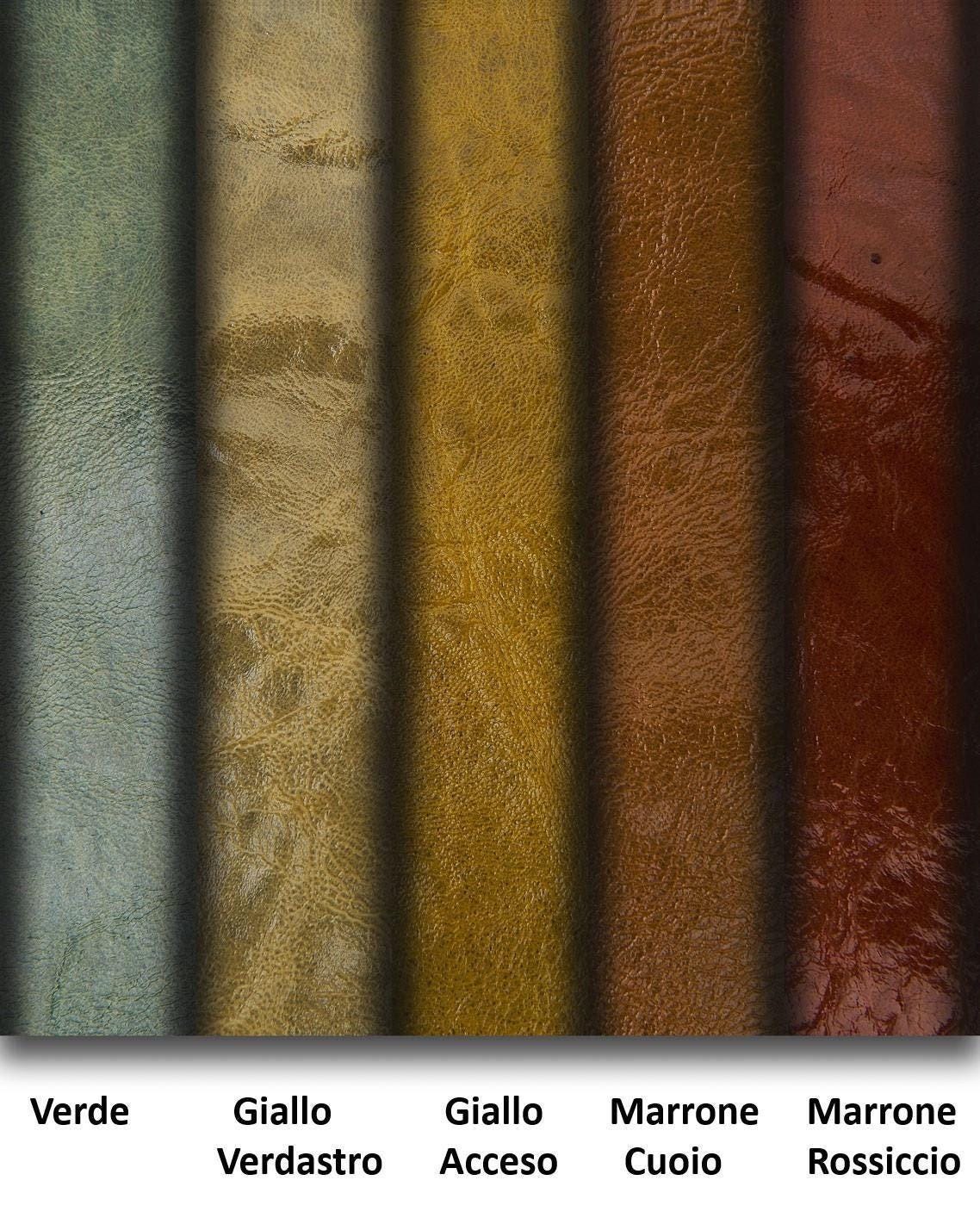 Vintage glossy goat leather skin with pull up effect, soft patinated hide with light dark tone variation B16540-VT La Garzarara