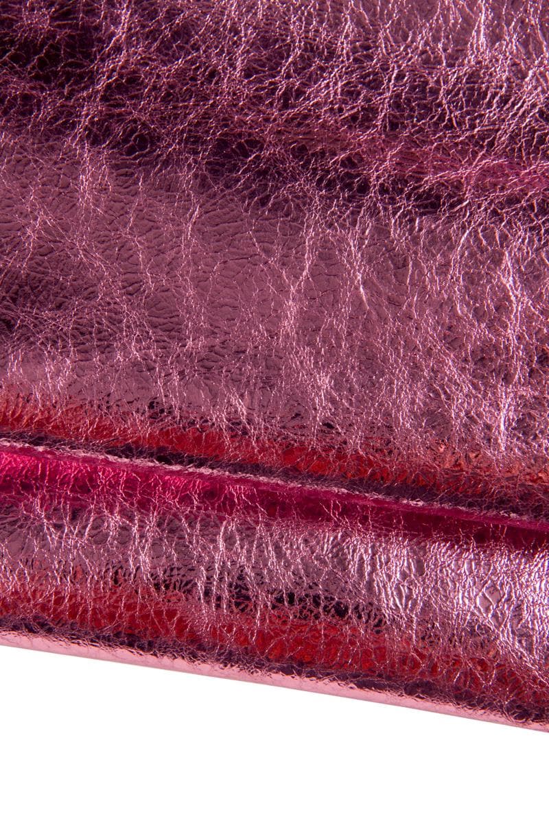 Fuchsia matching leather skins, lot of metallic pink leather and smooth magenta hides for handbags bold color B16977-MT La Garzarara