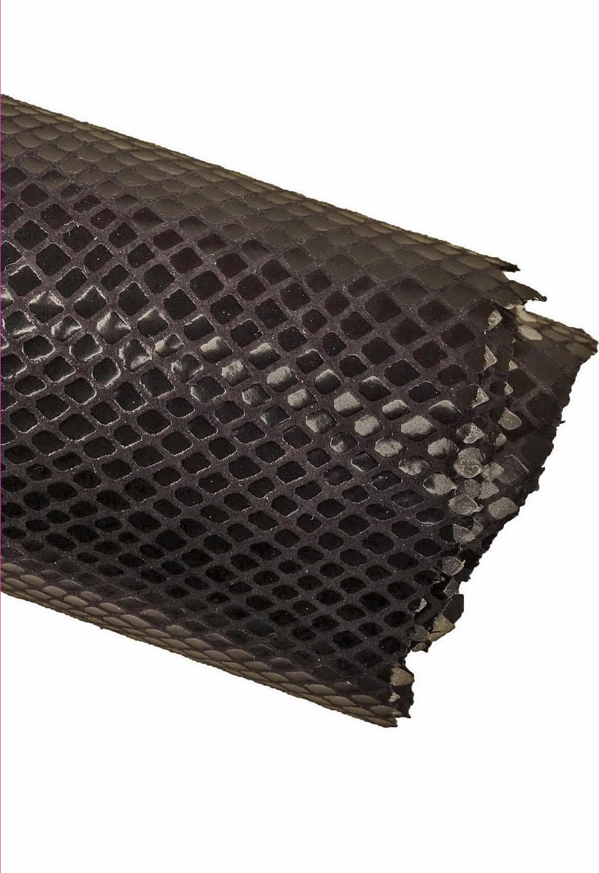 Dark grey black PYTHON PRINTED leather skin, snake textured glossy goatskin, soft thin reptile print hide B14787-TB La Garzarara