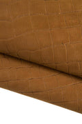 Brown crocodile embossed leather hide, soft goat skin suede 0.6-0.7 mm croc for clothing B16769-ST La Garzarara
