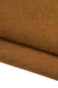 Brown crocodile embossed leather hide, soft goat skin suede 0.6-0.7 mm croc for clothing B16769-ST La Garzarara